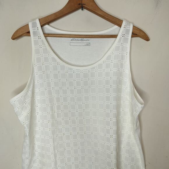 Eddie Bauer Tank Top Eyelet Embroidered Cotton - Picture 2 of 7